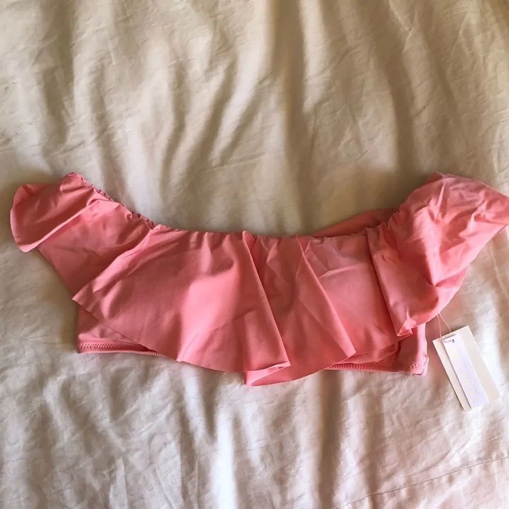 Trina Turk Flutter Bandeau Bikini top size 12 NWT